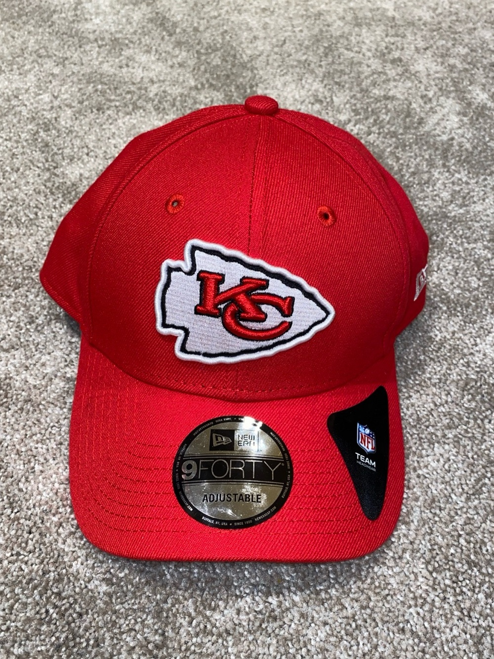Kansas City Chiefs Red New Era 9Forty Adjustable Hat NWT MSRP $27